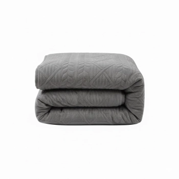 Narzuta 220x240 welurowa grafitowa tłoczona gruba NP03